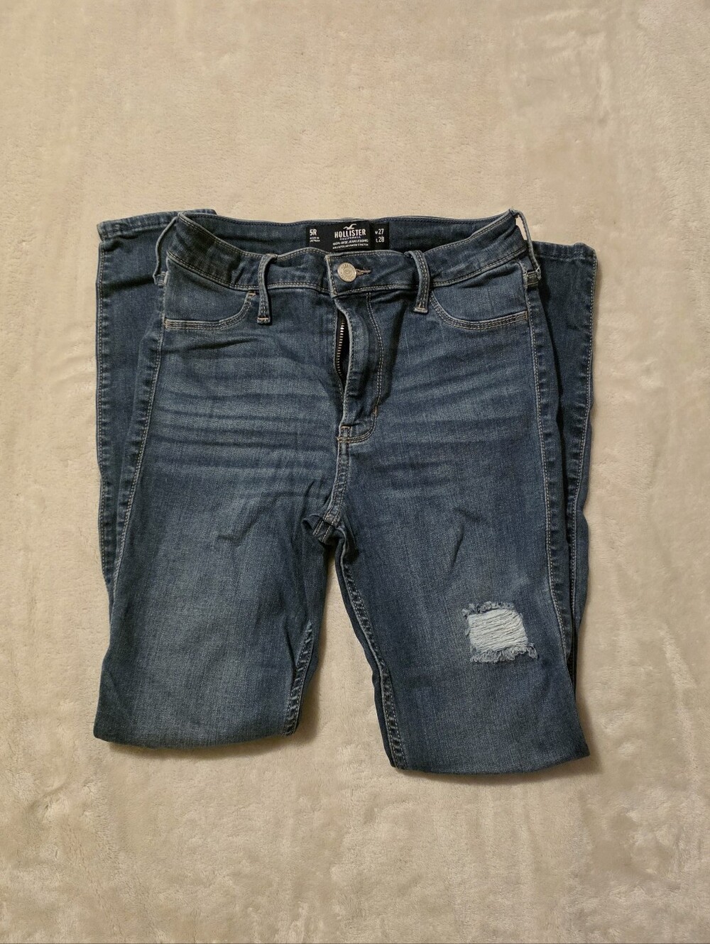 Dark Wash Distressed Skinny Jeans